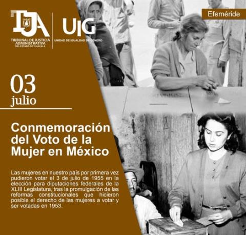 conmemoracion del voto de la mujer en Mexico